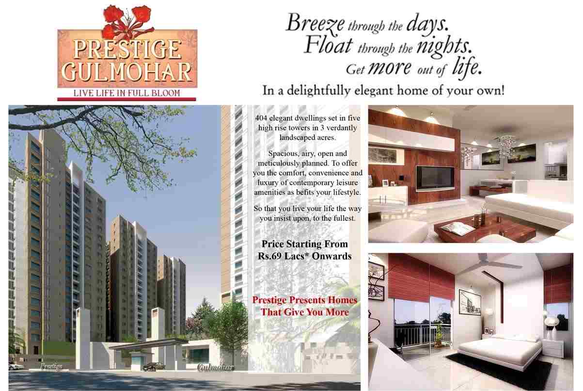 Live Life in a delightfully elegant home in Prestige Gulmohar, Bangalore Update